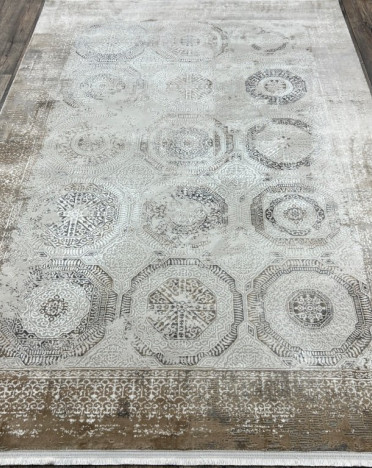 Турецкий ковер Atlantik Hali Deco 27281A (Полиэстер, бежевый, серый)